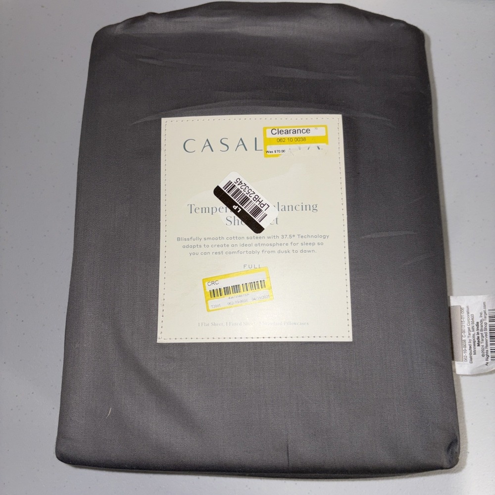 New‎ Casaluna Temperature Balancing Sheet Set Size Full Metal Gray 300 TC